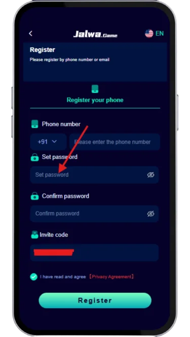 set password to register